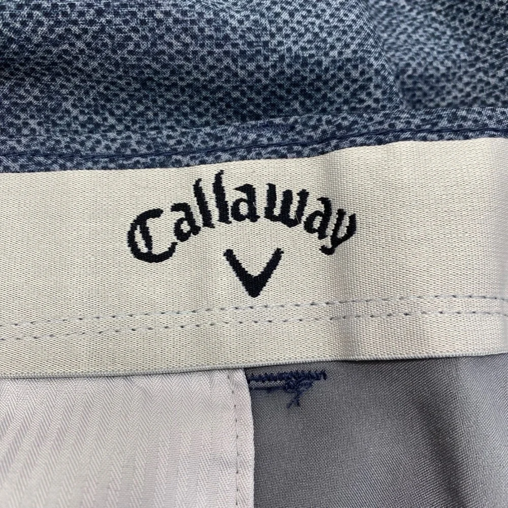 Callaway Men's Golf Shorts Size 40 Blue Herringbone Textured Performance Stretch
